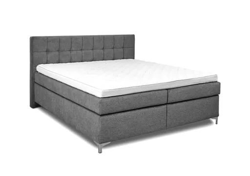 Boxspringbett HINDA- Liegefläche ca. 180x200 cm, Stoff, Dunkelgrau, TFK H3/TFK H3