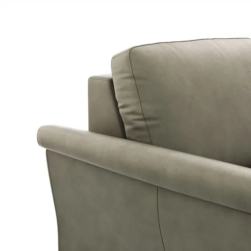 Ecksofa Rockport A - 2,5-Sitzer mit Ecke rechts, Leder, Dunkelgrau