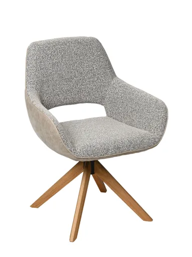 Armlehnstuhl MARIETTA - drehbar, Stoff, Hellbraun