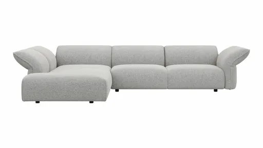 Ecksofa Motone - Ecke links mit 2,5-Sitzer, Stoff, Hellgrau