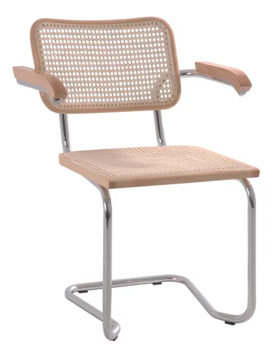 Armlehnstuhl - Ratterngeflecht, Buche natur