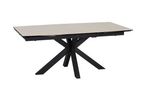 Esstisch MELANIA - ausziehbar, LB ca. 180x95 cm, Glaskeramik, Travertin farbig