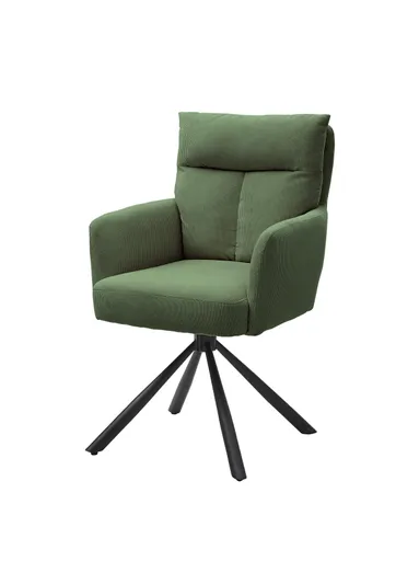 Armlehnstuhl - drehbar, Cord, Dunkelgrün