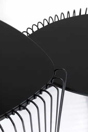 Beistelltisch-Set- Metall, Schwarz