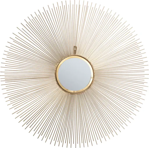 Wandspiegel- D ca. 89 cm, Stahl, Vernickelt, Goldfarben