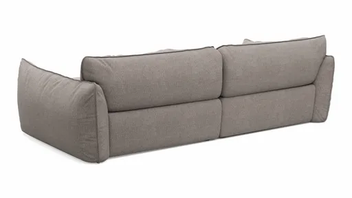 Ecksofa Fluffy - Longchair mit 2,5-Sitzer rechts inkl. Rückenlehne verstellbar, Stoff, Taupe
