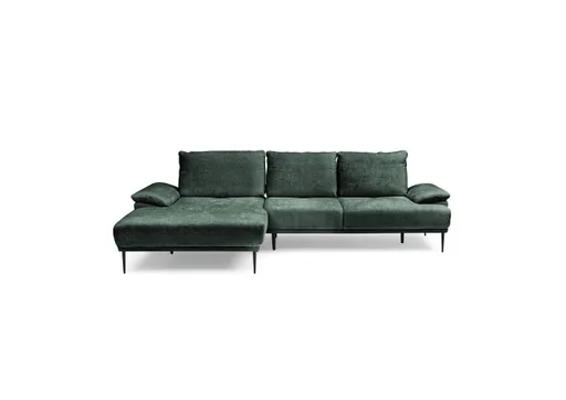 Ecksofa ENRIK - Ecke links, 2,5-Sitzer inkl. Sitztiefenverstellungen, Stoff, Grün