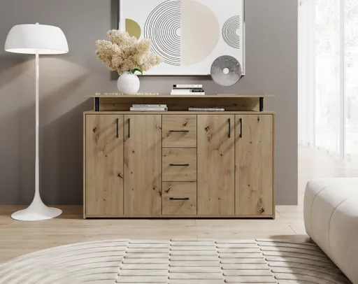 Highboard - B ca. 139 cm, Artisan Eiche Nachbildung