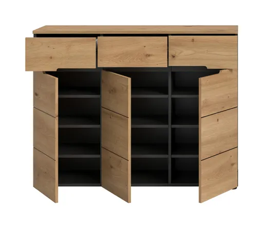 Garderobe - Basalt grau, Artisan Eiche Nachbildung