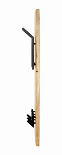 Wandgarderobe - B ca. 36 cm, Akazie, Schwarz
