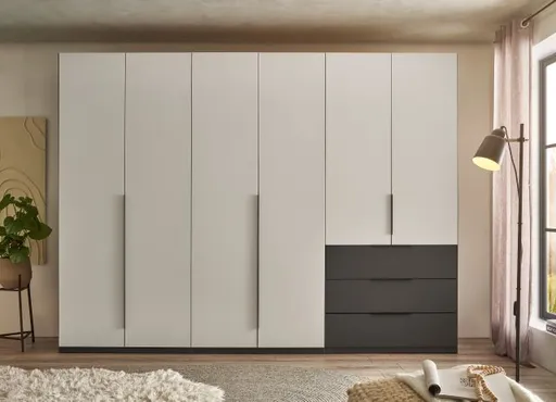 Drehtürenschrank- Graphit, Helgrau