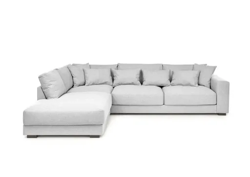 Ecksofa - Ecke links, 3-Sitzer, Stoff, Silbergrau