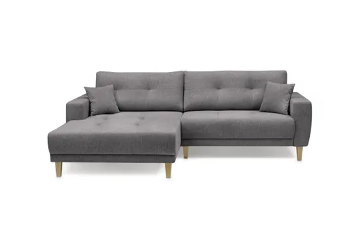Ecksofa - Ecke links, 3-Sitzer inkl. elektrische Sitztiefenverstellung, Stoff, Anthrazit