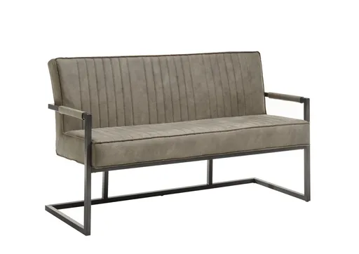 Bank - mit Armlehne, Microfaser, Taupe