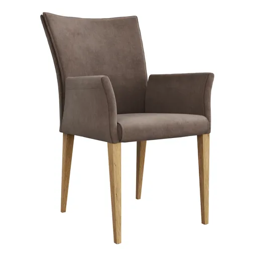 Armlehnstuhl Florea - Stoff, Dunkelbraun