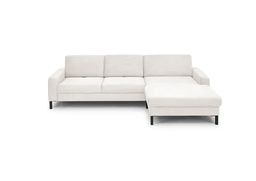  Ecksofa CALM MOVE 2.0 - 2,5-Sitzer mit Longchair rechts, Feincord, Weiß