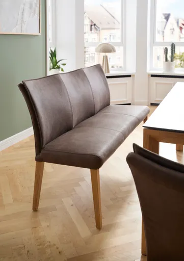 Polsterbank Florea - Breite ca. 155 cm, Stoff, Dunkelbraun