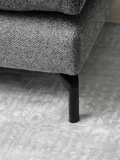 Ecksofa Cuneo Klassik - Longchair links, 2-Sitzer, Stoff, Hellgrau