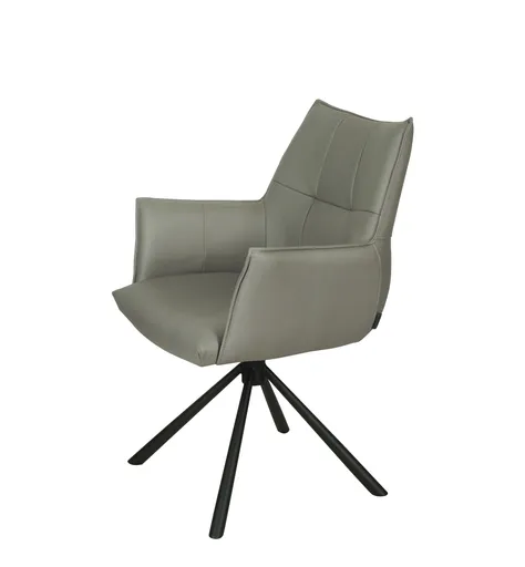 Armlehnstuhl MAKANA - drehbar, Stoff, Hellgrau