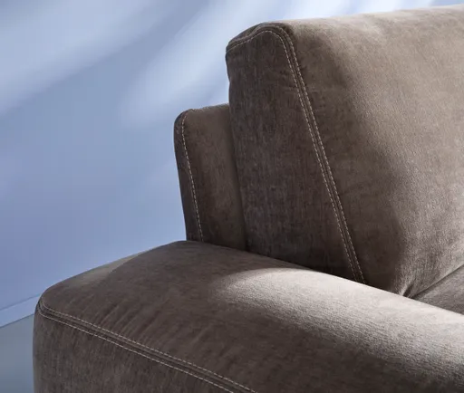 Ecksofa Oslo - 2,5-sitzer, Longchair rechts, Stoff, Dunkelbraun