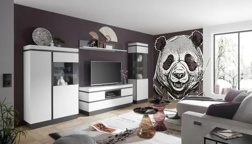 Ecksofa - 3-Sitzer, Ecke rechts inkl. elektrische Sitztiefenverstellung, Stoff, Hellgrau