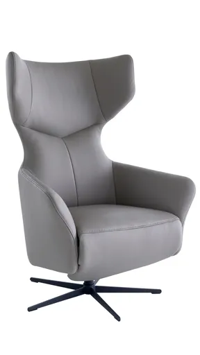 Sessel Noto Relax II - Rückenlehne und Fußteil verstellbar (motorisch), Leder, Grau