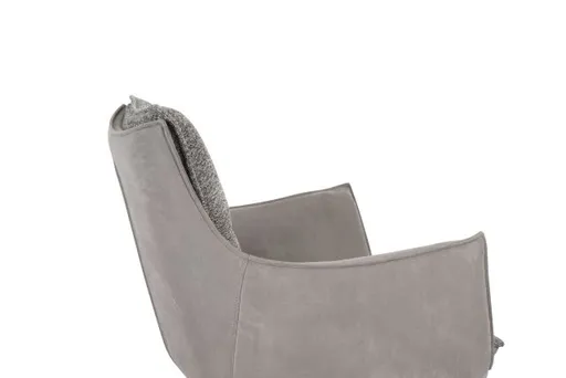 Armlehnstuhl MANDY - drehbar, Stoff, Graubeige