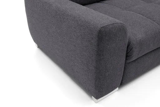 Polsterecke NANJA - 2-Sitzer mit Ecke rechts inkl. Schlaffunktion und Bettkasten, Webstoff Grau