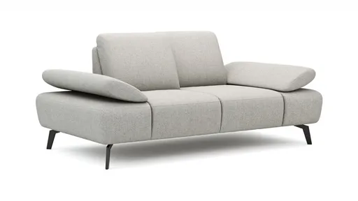 Sofa Theodor – 2-Sitzer inkl. Armlehne/Sitztiefe verstellbar, Stoff, Beige