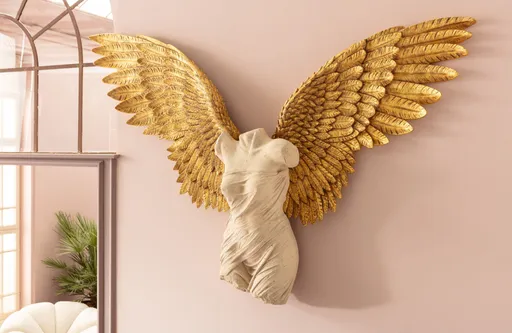 Wandobjekt- Engel, Weiß, Gold