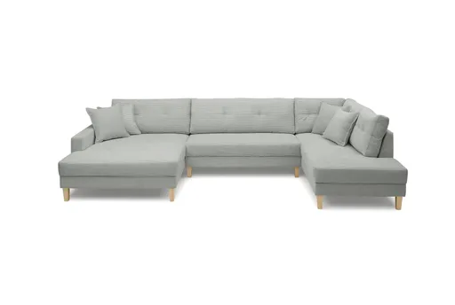 Wohnlandschaft - Longchair links, 2-Sitzer, Ecke rechts, Stoff, Mint