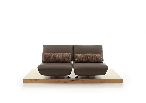 Sofa - 2-Sitzer, Relaxfunktion motorisch, Leder, Dunkelbraun