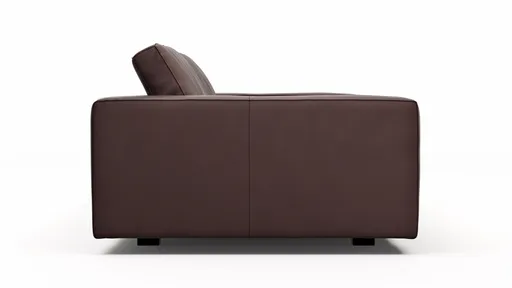 Sofa Aprino 1 - 3,5-Sitzer XL, Dickleder, Dunkelbraun, Armlehne Block breit