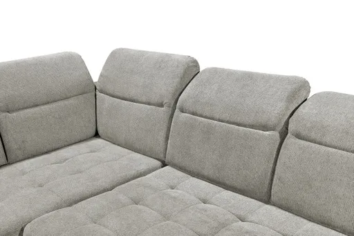 Ecksofa - Ecke links, 2-Sitzer inkl. Funktionen, Stoff, Taupe