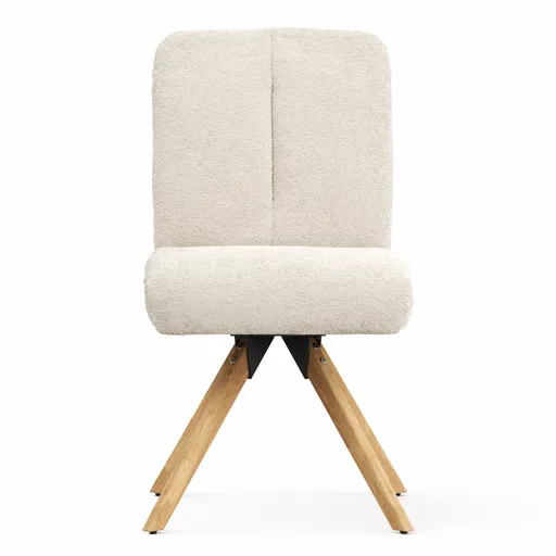 Stuhl Evania - Dreh und Relax-Funktion, niedriger Rücken, Stoff, Creme