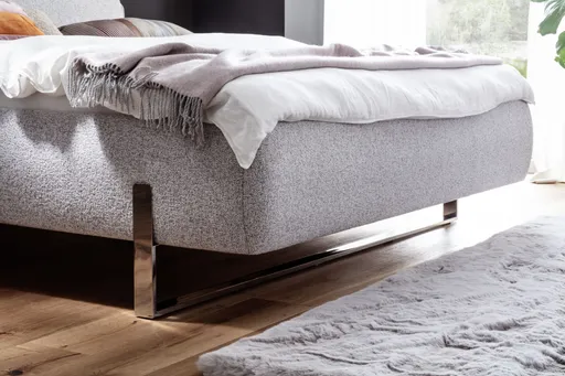 Polsterbett - Liegefläche ca. 180x200 cm, Stoff, Hellgrau