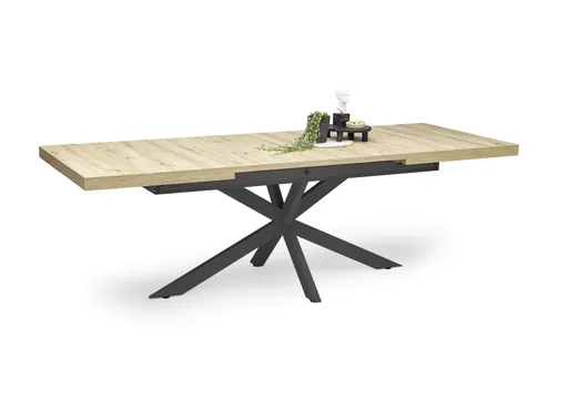 Esstisch - ausziehbar, LB ca. 200x100 cm, Asteiche, Schwarz
