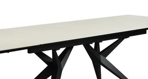 Esstisch MICHELA - ausziehbar, LB ca. 180x95 cm, Glaskeramik, Travertin farbig