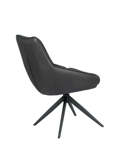 Stuhl MANON - drehbar, Stoff, Schwarz