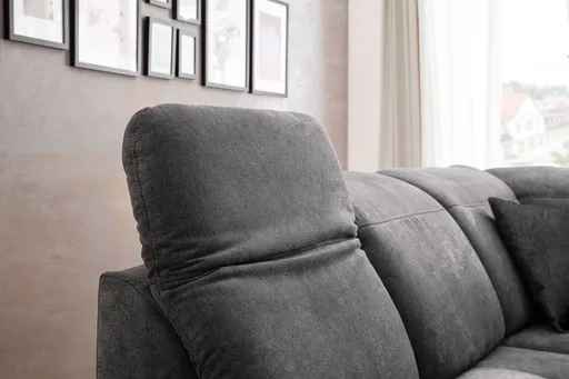 Schlafsofa - 2-Sitzer, Ecke rechts inkl. Schlaffunktion und Bettkasten, Stoff anthrazit