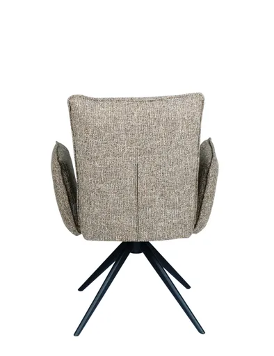 Armlehnstuhl MARCIA - drehbar, Stoff, Braun