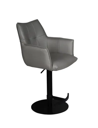 Barhocker MAKANA - drehbar, höhenverstellbar, Stoff, Hellgrau