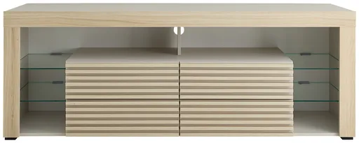 TV-Lowboard - mit Beleuchtung, B ca. 179 cm, Kaschmir, Riva Eiche Nachbildung