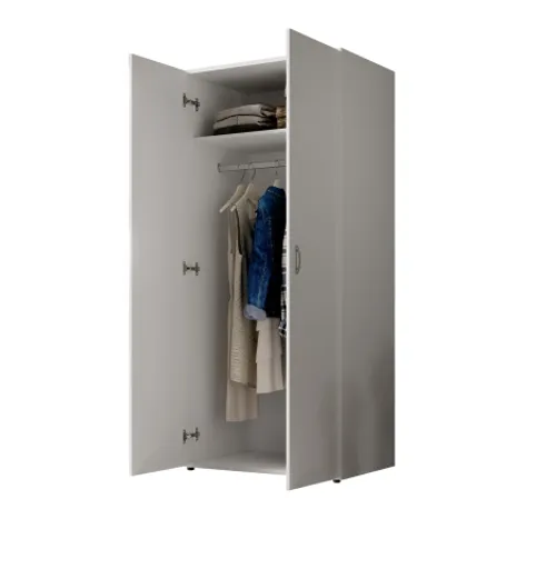 Drehtürenschrank- B ca. 160 cm, Weiß