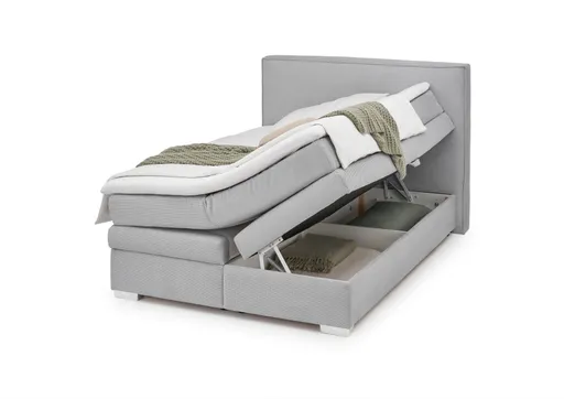 Boxspringbett- Liegefläche ca. 140x200 cm, Stoff, Silberfarben