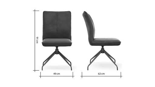 Stuhl Calyra - drehbar, Stoff, Anthrazit