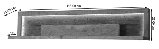 Wandboard - mit Beleuchtung, B ca. 118 cm, Akazie massiv