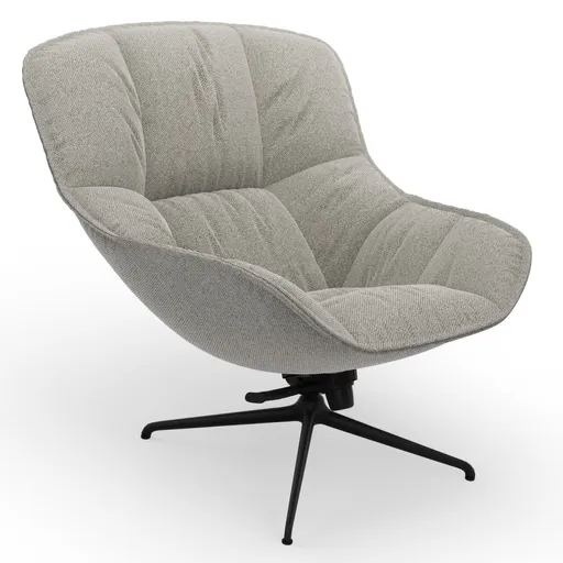 Sessel Unn - Stoff, Hellgrau