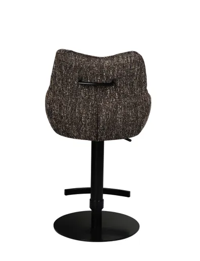 Barhocker MATTEA - drehbar, höhenverstellbar, Stoff, Dunkelbraun