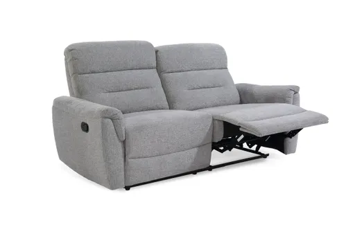 Sofa - 2,5-Sitzer, Relaxfunktion, Chenille, Hellgrau
